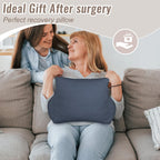 RoamReady Hysterectomy Recovery Pillow, Post-Surgery Cushion for Abdomen C-Section Tummy Tuck Lumpectomy Myomectomy Patients Must Haves Abdominal Pillow with Pocket (Navy Blue)