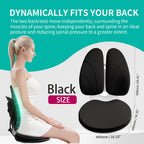 YOOBEBEST Ergonomic Chair Back Support,Lumbar Support for Improves Posture and Relieves Back Pain,Perfect for Office Chair,Gaming,Home-Work,Foldable and Adjustable,Washable Seat Cushion Cover.(Black)
