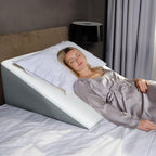 Kolbs Extra Wide Bed Wedge Pillow for Sleep Apnea, Acid Reflux, and Back Pain Relief, with Chic Jacquard Cover - Headboard GERD Pillow Wedges for Sleeping (Extra Wide 12" Height)