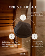 frihed. Sauna hat - Made of woolwalk - 100% Sheep's Wool - Premium Sauna Accessory for Men and Women - Flexible Size - Made in Germany (Basalt)