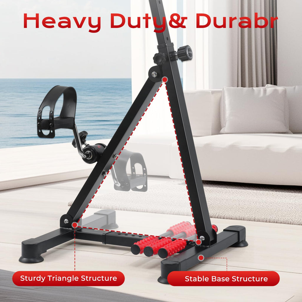 ZIDAFIT Adjustable Pedal Exerciser Bike for Seniors - Hand Arm Leg and Knee Therapy, Stroke Recovery - Compact, Portable Fitness Equipment for Full Body Workout - Great Gift for Elderly Rehab