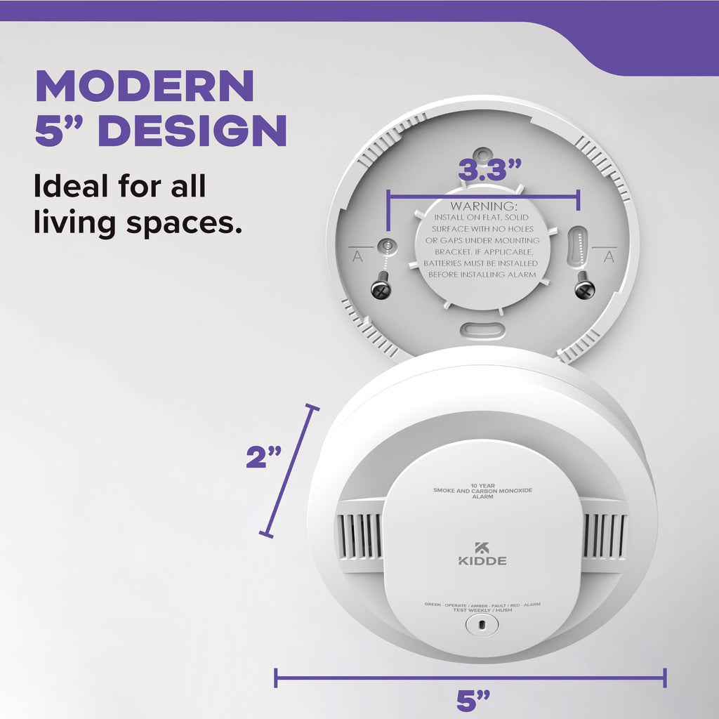 Kidde Smoke & Carbon Monoxide Detector, 10-Year Battery Powered, LED Warning Light Indicators