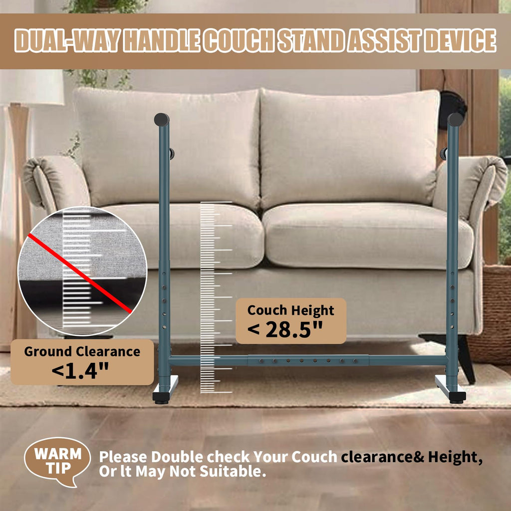 Adjustable Dual-way Handles Couch Chair Stand Assist for Seniors, Standing aid & Support Device, Chair Lift Assist Device for Elderly Mobility & Daily Living Stand to Sit(300LBs Loading, Dark Gray)
