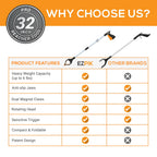 EZPIK 32" Foldable Grabber Reacher Tool for Seniors - Grabbers for Elderly Grab It Reaching Tool Heavy Duty Pickup Trash Picker Upper Tool - Claw Grabber Stick for Reaching Aids, Gripper Weed Grabber