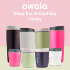 OWALA SmoothSip Insulated Stainless Steel Coffee Tumbler, Reusable Iced Coffee Cup, Hot Coffee Travel Mug, BPA Free, Perfect for Cappuccino, 10 oz, Pink (Watermelon Breeze)
