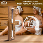 Asidius Red Cedar Sauna Timer, Wall-Mounted 360° Rotating 15 Minute Sand Timer, Sauna Accessories for Infrared Sauna, Home Sauna, Sauna Box