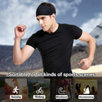 Mens Running Headband,5Pack,Mens Sweatband Sports Headband for Running,Cycling,Basketball,Yoga,Fitness Workout Stretchy Unisex Hairband (5 Black)