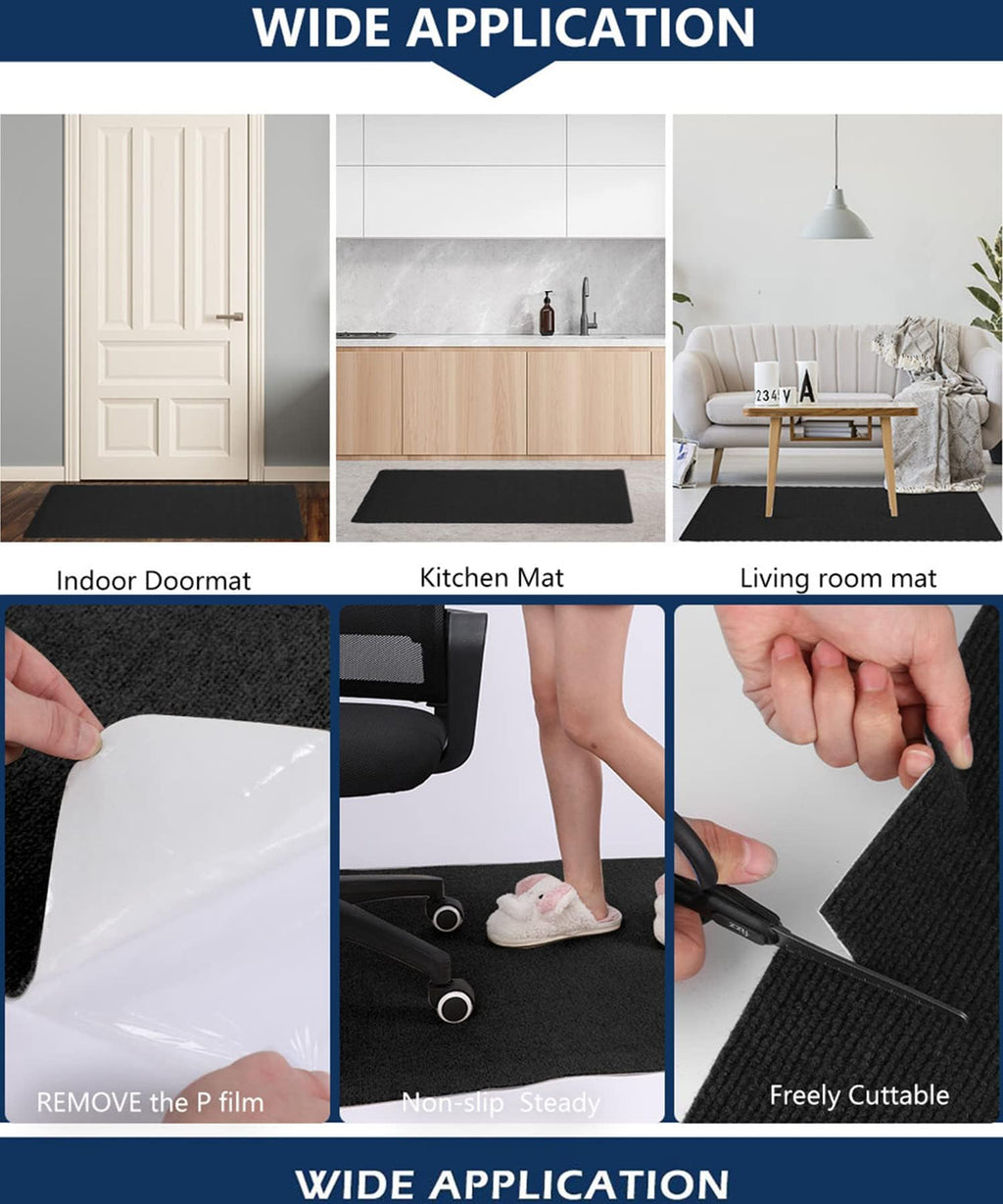 Office Chair Mat for Rolling Chairs, Anti-Slip Office Desk Chair Mat for Hardwood Floors,Multi-Purpose Floor Protector Chair Rug for Home&Office Large 55"x35" Freely Cuttable (Black)