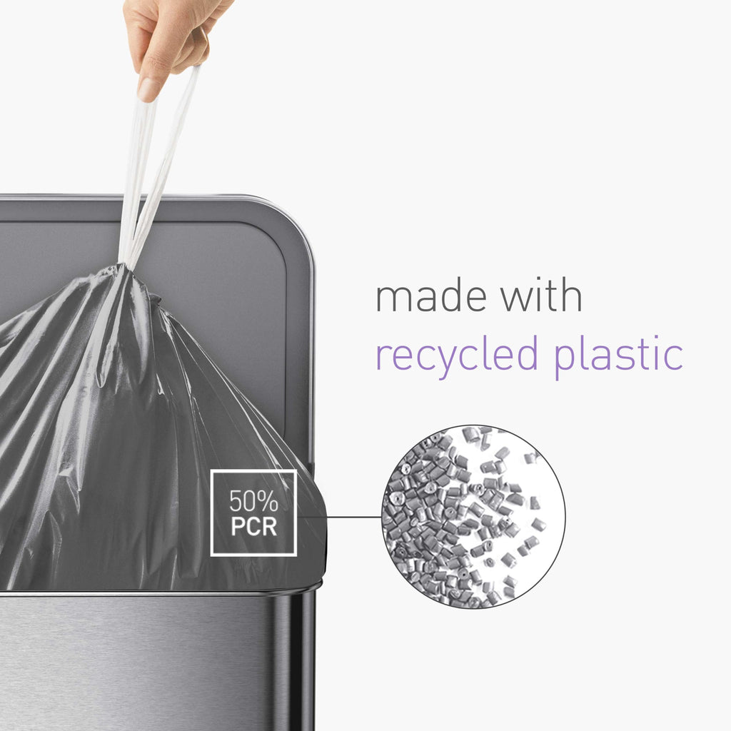 simplehuman Code M 80 Count, Genuine Odorsorb Custom Fit Liners, Drawstring Odor Absorbing Trash Bags in Dispenser Packs, 45 Liter / 12 Gallon