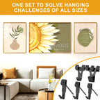 Picture Hangers, 385Pcs Picture Hanging Kit with Heavy Duty Picture Hanging Hooks, Sawtooth, Hardware Nails and Picture Hanging Tool, Wall Hangers for Frame, Painting, Art, Photo (Black)