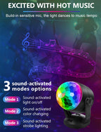 Luditek 4-Pack Disco Ball Light, Sound Activated Party Lights w/Remote Battery Powered USB Portable DJ Strobe Light, Party Supplies for Indoor Large Home Room Dance Karaoke Christmas Party Decorations