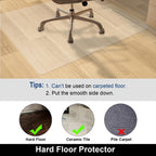 AiBOB Office Chair Mat for Hardwood Floor, 36 X 48 inches, Hard Floor Chair Mats Under Computer Desk, Easy Glide for Rolling Chairs, No Curling