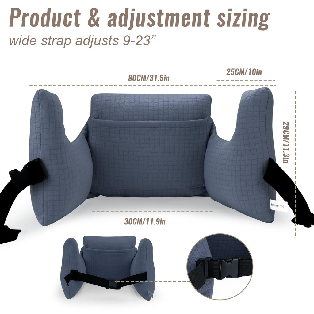 RoamReady Hysterectomy Recovery Pillow, Post-Surgery Cushion for Abdomen C-Section Tummy Tuck Lumpectomy Myomectomy Patients Must Haves Abdominal Pillow with Pocket (Navy Blue)