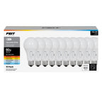 Feit Electric A19 LED Light Bulb, 60W Equiv, Non-Dimmable, Selectable Color Temperatures (2700K-5000K), 800 Lumens, General Purpose Light Bulbs, 17,000-Hour Lifetime, OM60/5CCT/15KLED/10, 10 Pack