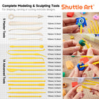 Shuttle Art Polymer Paste, 50 Colours of Modelling Clay with Modelling Tools Accessories, DIY Clay Kit Oven Bake, Non-Toxic for Children