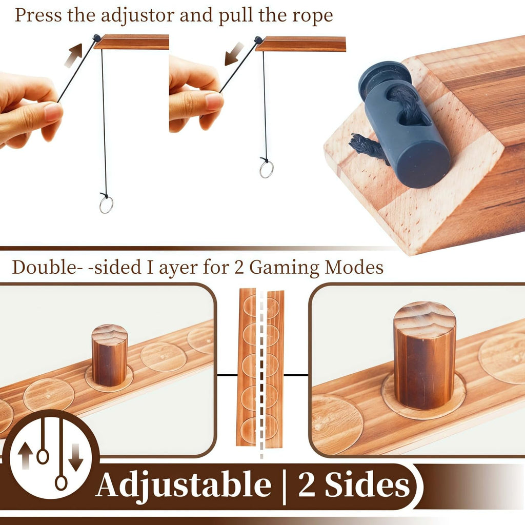 Ring Toss Games for Adults, Patio Decor, Yard Games, Outdoor Indoor Games, Wooden Hook and Ring Game for Bars, Home, Party, Christmas Games (Large)