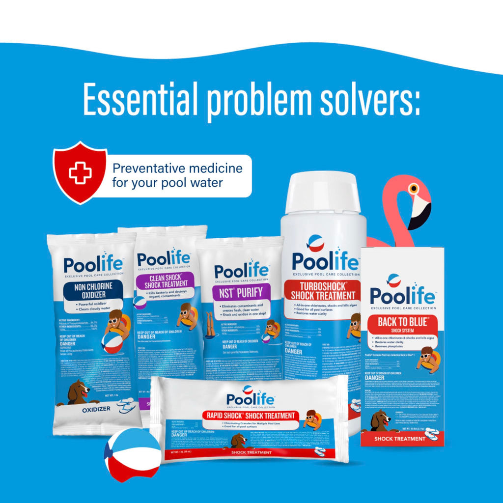 Poolife Turbo Shock to Eliminate Algae, Bacteria & Cloudy Water - Strongest 78% Calcium Hypochlorite Pool Shock - Fast-Dissolving, No Pre-Mixing - Safe Chlorine Shock for All Pool Surfaces - 25 lb