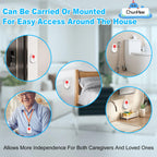 ChunHee Wireless Caregiver Pager Call Button Nurse Alert System Portable SOS Call Bell for Elderly Patient Emergency for Home with 3 Low Remind 3 Button +2 Vibration Receiver …