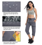 Sports Women's Outdoor Hiking Capri Pants Loose-Fit Lightweight with Zipper Pockets Grey