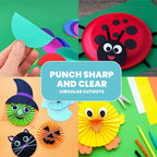 BearBoss 3 Inch Circle Punch, Hole Punch Shapes, Paper Punch Set for Scrapbooking Festival Paper Greeting Card DIY Albums Photos (Classic White)