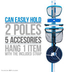 U.S. Pool Supply Pool Equipment Storage Rack Tool - Pool Organizer, Holds Cleaning Accessories, Skimmer Nets, Brushes, Vacuum Heads, Vacuum Hoses, Pole Hanger, Hot Tub Spa Maintenance Accessory Holder