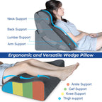 KingPavonini 4PCS Bed Wedge Pillow Post Surgery, Orthopaedic Sleeping Wedge Pillow Set for Neck, Back and Leg Pain Relief, Acid Reflux, GERD, Wedge Pillow for Sleep Apnea with Travel Bag
