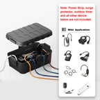 Flemoon Large Outdoor Electrical Box (12.5 x 8.5 x 5 inch), IP54 Waterproof Extension Cord Cover Weatherproof, Protect Outlet, Plug, Socket, Timer, Power Strip, Holiday Light Decoration, Black