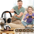 Controller Stand Wood Headphone Stand for Desk Gaming Desk Accessories Controller Holder for Gaming Equipment Headset Holder Gift for Father,Son,Husband,Boyfriend