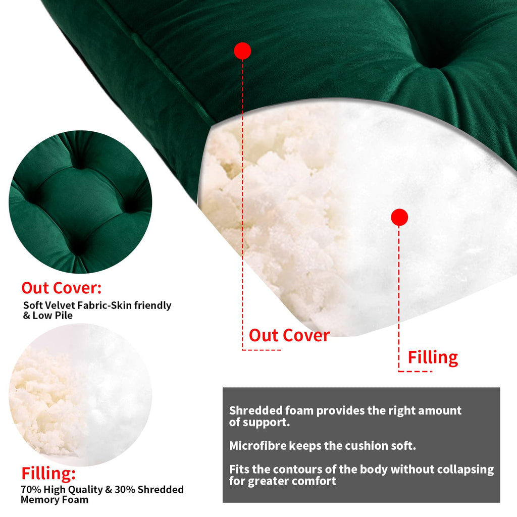 HOMBYS Square Recliner Cushion for Elderly 20x20x5 Extra Large Seat Cushion for Chair Non-slip, Thick & Supportive Chair Pad for Armchairs Recliner Couches, Shredded Sponge & Microfiber Filling