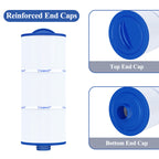 Cryspool® 06046 Filter Compatible with J-300, J400, 6CH-960, FC-2800, PJW60TL-F2S, 14081, 6540-383, Premium, Closed Handle(Not Removable Tops), 60 Sq. Ft Spa Filter Cartridge, 2 Pack