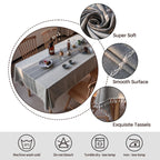 Deep Dream Tablecloth, Embroidered Waterproof Table Cloth Cotton Linen Wrinkle Free Anti-Fading Tablecloths Washable Dust-Proof Table Cover for Kitchen Dinning Party Christmas, 55 x 70 Inch - New Gray