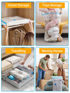 Vacuum Storage Bags with Electric Air Pump, New Air Valve 15 Pack (3 Jumbo, 3 Large, 3 Medium, 3 Small, 3 Roll Up Bags) Space Saver Bag, Vacuum Sealer Bags for Clothes, Pillows, Comforters, Travel