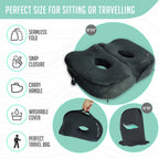 Cushy Tushy Foldable Sit Bone Seat Cushion - for Sit Bone Pain, Hip, Butt, Ischial Tuberosity, Hamstrings, and Sciatica Pain Relief - for Home, Office, and Driving…