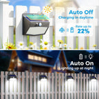 Peasur [6 Packs] Solar Lights Outdoor Motion Sensor Solar Security Lights Waterproof with 3 Lighting Modes Solar Powered Wall Lights Outside for Garden Fence Yard Deck