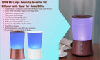 BlueHills Large 2000 ML XL Essential Oil Diffuser Aroma Humidifier 2 Liter Capacity for Big Living Room Home Baby Long Run XL Huge Coverage Area High Mist Timer Dark Wood Grain 2L S3