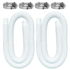 Pool Hoses for Above Ground Pools, 2 Pack 1.25 x 59 Inch Pool Filter Pump Hoses, Compatible with Intex Pool Filter Pump 607, 637 With 4 Metal Clamps(2)