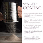 Bellemain 3 Cup Flour Sifter for Baking Fine Mesh Rotary Hand Crank with Loop Agitator for Quick Sifting, Flour Sifter Stainlees Steel