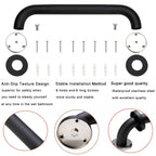Rackickyer Shower Grab Bar, 2 Pack 32 Inch Black Bathroom Grab Bar, 1.25" Diameter 304 Stainless Steel Anti-Slip Grab Bars for Bathtubs and Showers, Handicap Shower Grab Bar for Seniors Elderly