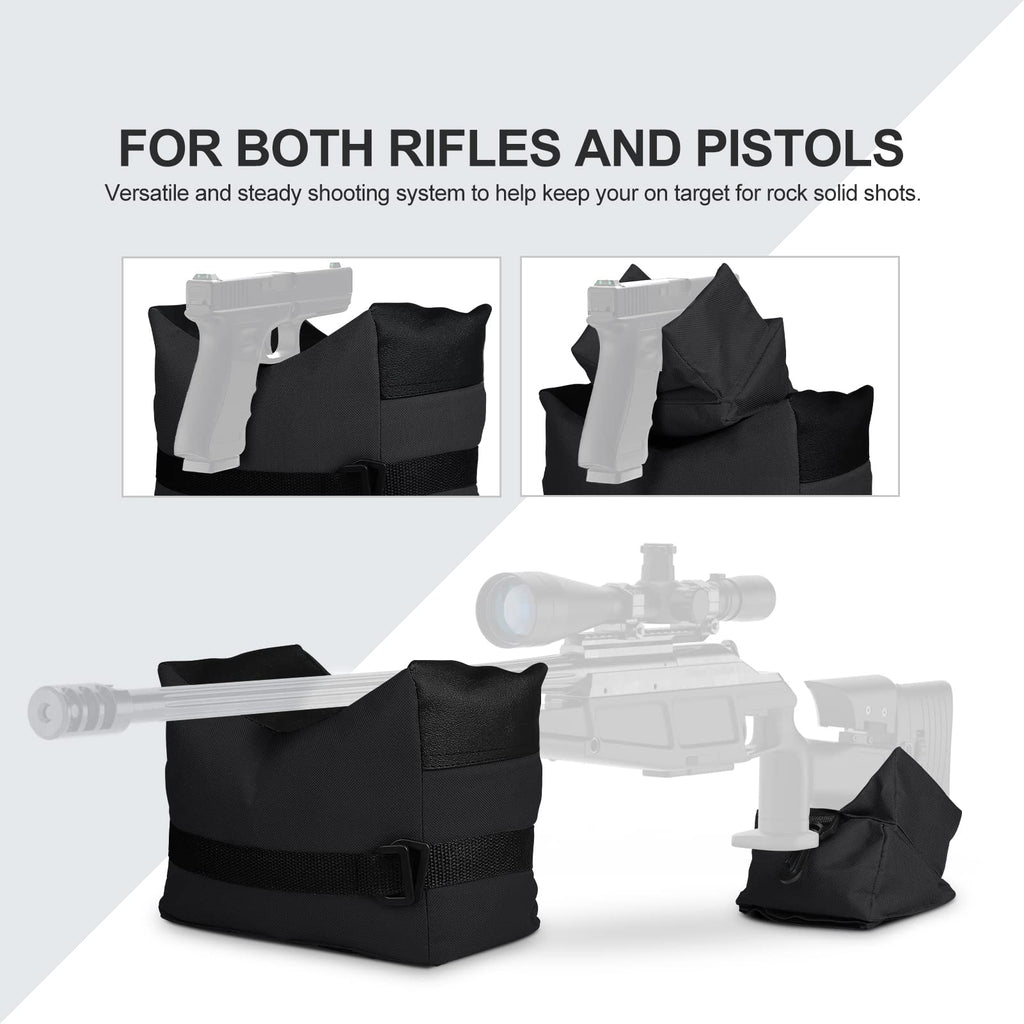 Outdoor Shooting Rest Bags - Target Sports Bench Rest with Front & Rear Support SandBag Stand Holders for Gun Rifle Shooting Hunting Photography - Black