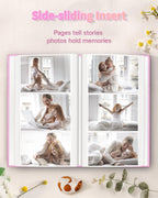 Artfeel Photo Album 4x6 with 300 Pockets,Slip-in Picture Albums,Linen Cover Memory Book with Front Window,White Page Vertical Photo Book for Wedding,Family,Anniversare,Baby,Vacation