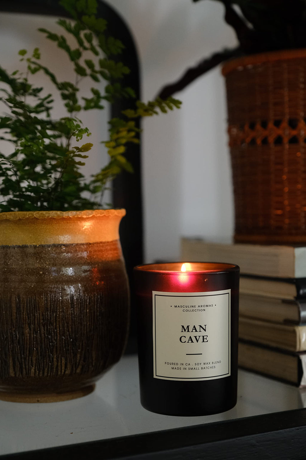 Leoben Company | Masculine Aromas | Small Batch | Soy Wax | 40 Hours | Scented Mens Candles with Natural Essential Oils | Vegan (Man Cave)