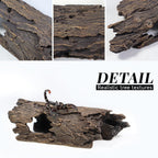 Large Reptile Hide Leopard Gecko Tank Accessories Driftwood for Aquarium Natural Hollow Log for Betta Fish Hideout Bearded Dragon or Ball Python Tank Accessories(13.8")