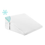 Bedluxe Wedge Pillow for Sleeping, 10 inch Elevated Support Bed Wedge Pillow, Breathable Triangle Pillow Wedge with Cooling Memory Foam Top - Removable Washable Cover, White