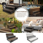 XtremepowerUS Universal 2 Slip-Resistant Spa & Hot Tub Step Outdoor Indoor Stool Pool Ladder Compartment Spa Step 36" Inches Long with Storage, Brown/Black