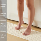 YANZIFLY Bathtub Mat for Shower: Soft Silicone 16X40 Inch Bath Mat Non Slip with Suction Cups Tub Mat for Bathroom for Kids Elderly Extra Large Shower matt Machine Washable - Beige