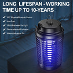 Bug Zapper Outdoor, Mosquito Zapper Indoor with Dusk to Dawn Light Sensor, 4000V Electric Fly Zapper, Waterproof Mosquito Killer, Fly Trap for Home, Patio, Kitchen, Garden - 9.8 FT Length Cable