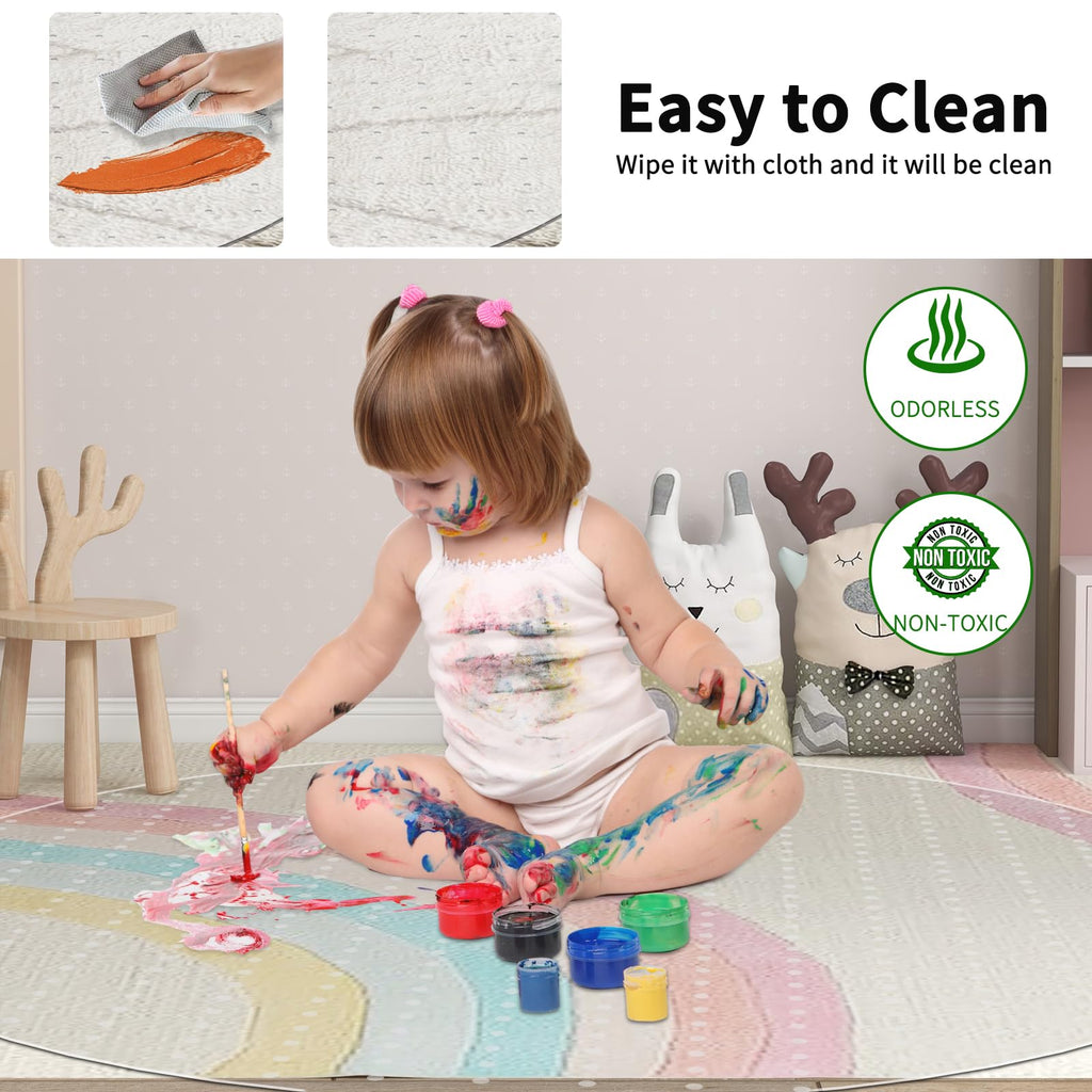 WASJOYE Office Chair Mat for Carpet, 36" Round Clear Home Carpet Chair Mat Protector Cover with Non-Slip Studded for Computer Desk Rolling Chair