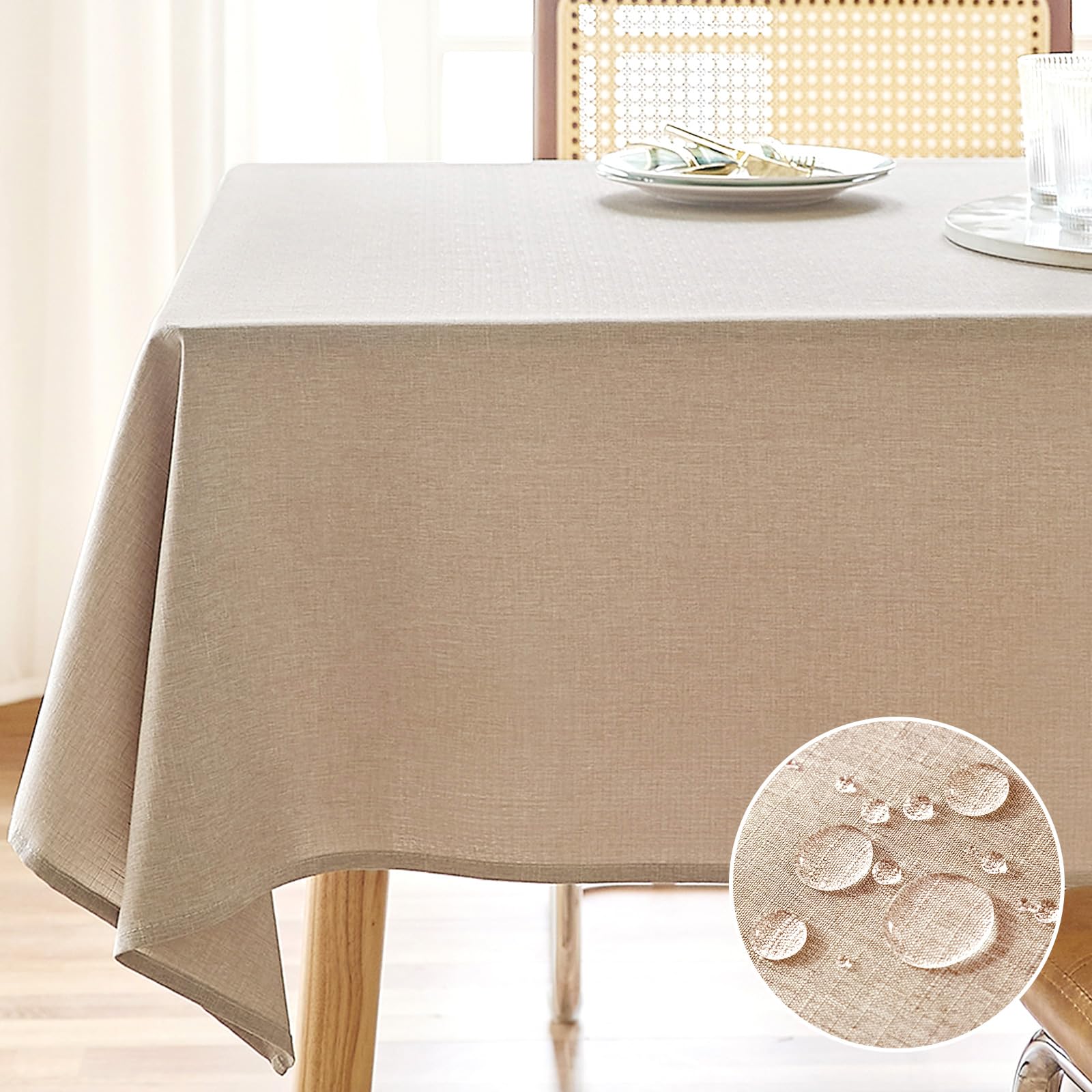 AUSSPVOCT Textured Tablecloth Rectangle 60x120 Water Resistant Spill-Proof Wipeable Fall Table Cloth Wrinkle Free Fabric Dining Table Cover for Birthday Thanksgiving Christmas Party Kitchen Decor