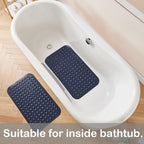 Yanzifly Bathtub Mat Non Slip Bath Mat for Tub Silicone Soft & Safe, Bath Tub Mat Non Slip Shower Mats, Suction Cups Bath Tub Anti Slip Matt for Kids Elderly Non Toxic, Machine Washable - Navy Blue