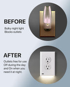 Single - SnapPower GuideLight [For Duplex Outlets] - Replaces Plug-In Night Light - Electrical Receptacle Wall Plate With LED Night Lights - Auto On/Off Sensor - (Duplex, White)
